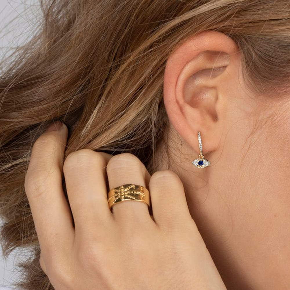 Gold Huggie Hoop Earrings, S925 Sterling Silver Post Dangle Hoop Earrings Hypoallergenic 14K Gold Plated Small Hoop Earrings with Charms Cross Bee Snake Evil Eye Star Huggie Earrings for Women