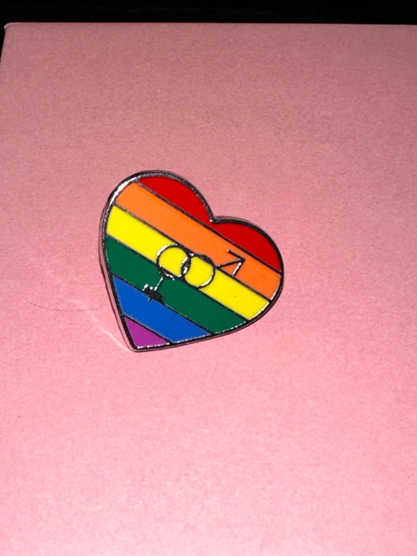 Heart-shaped Rainbow Pride Gay Cartoon Colorful Banner Alloy Brooch